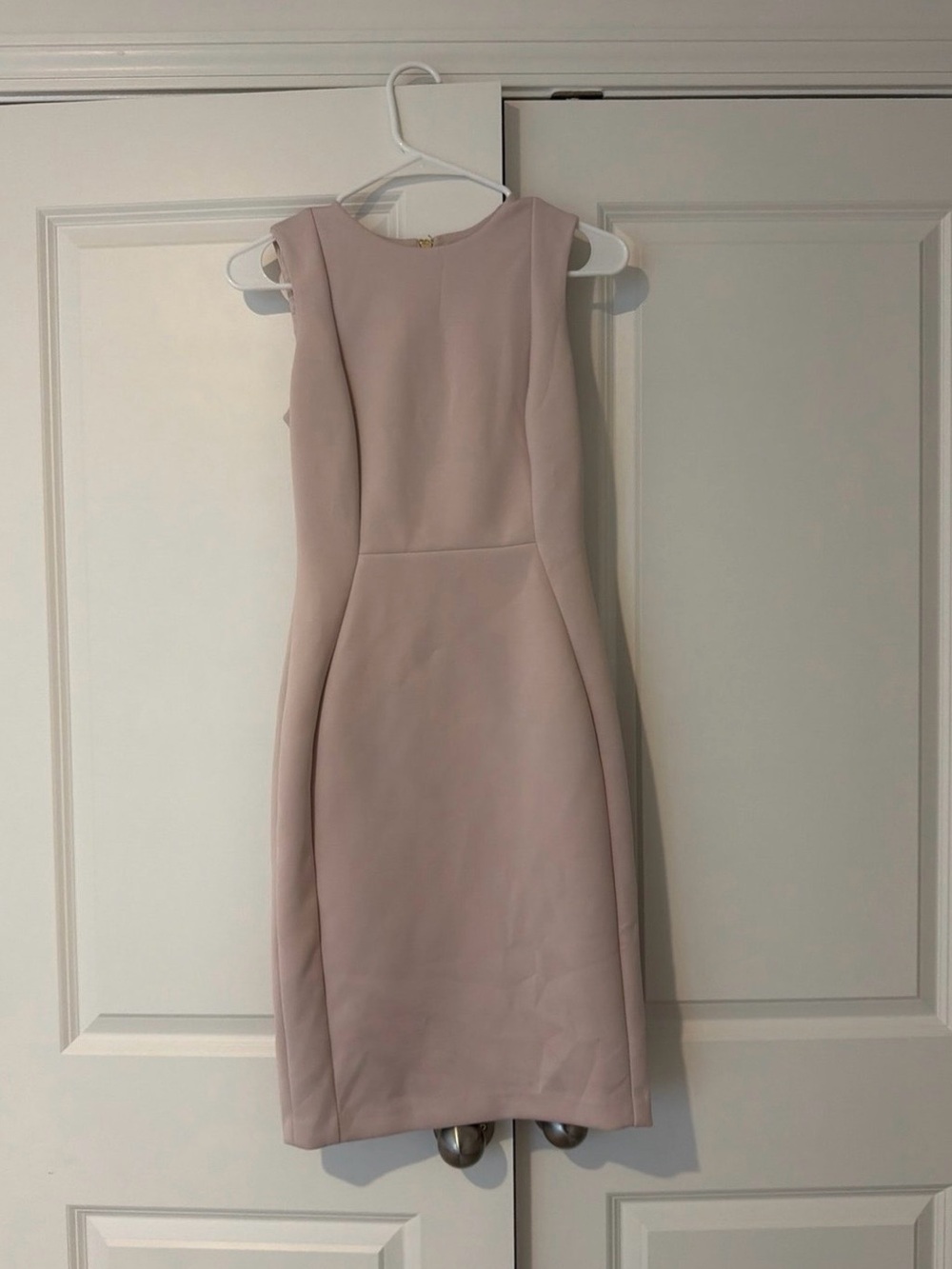 Calvin Klein Sleeveless Sheath Dress in Soft Mauve